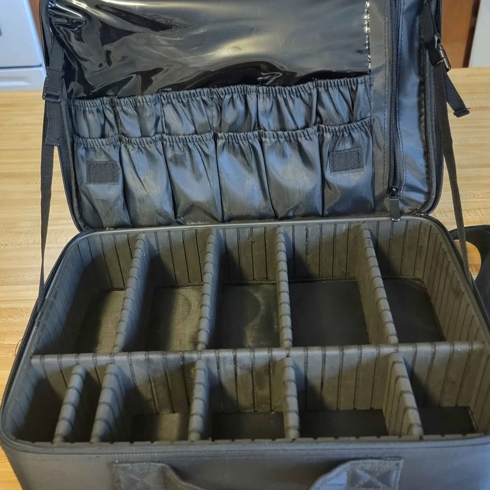 Travel Makeup Bag Cosmetic Train Case Organizer with Shoulder Strap
